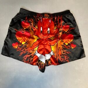 Black and Red Devil Print Men's Shorts